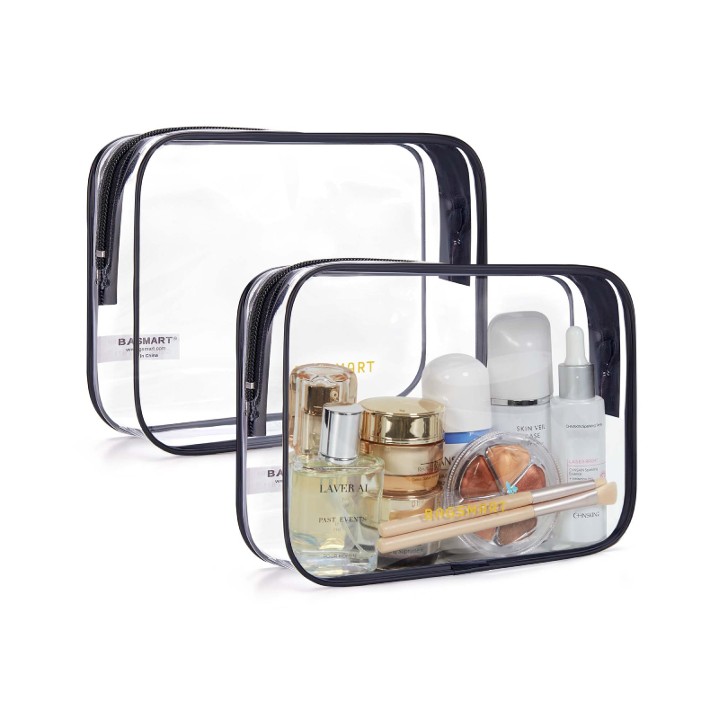 Toiletry Bag, 2 Pack TSA Approved Travel Toiletry Bag Carry on Travel Accessories Bag Airport Airline Quart Size Bags Water Repellent Makeup Cosmetic Bag for Women