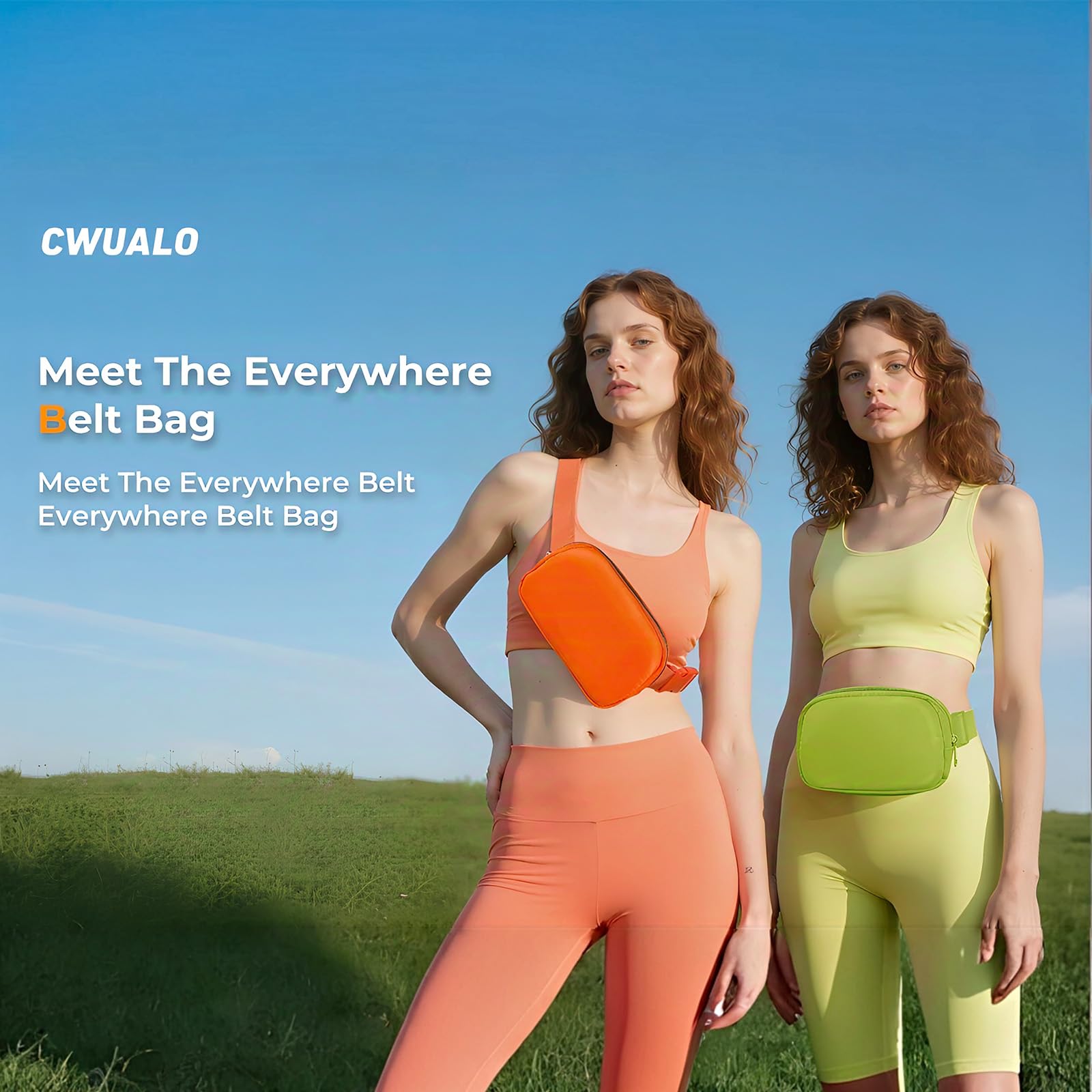 Belt Bag Zipper Fanny Pack Crossbody Bags for Women,Fashion Nylon Waist Packs, Water Repellent Two Way wear with Adjustable Strap Gifts for Teenage Girls Women Men