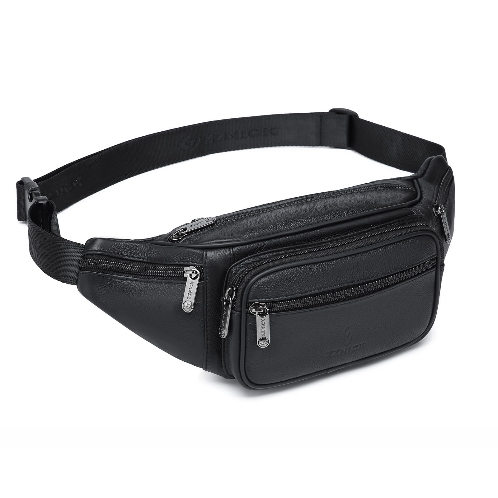 Leather Fanny Pack/Waist Bag/Organizer with Adjustable Belt, Multiple Pockets For Women