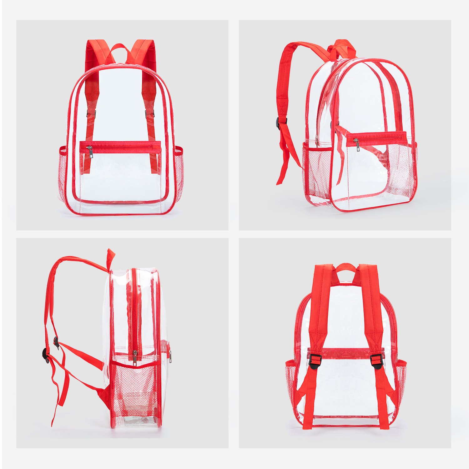 Stadium Events Heavy Duty PVC Transparent Bookbag Clear Backpack for College Workplace Security