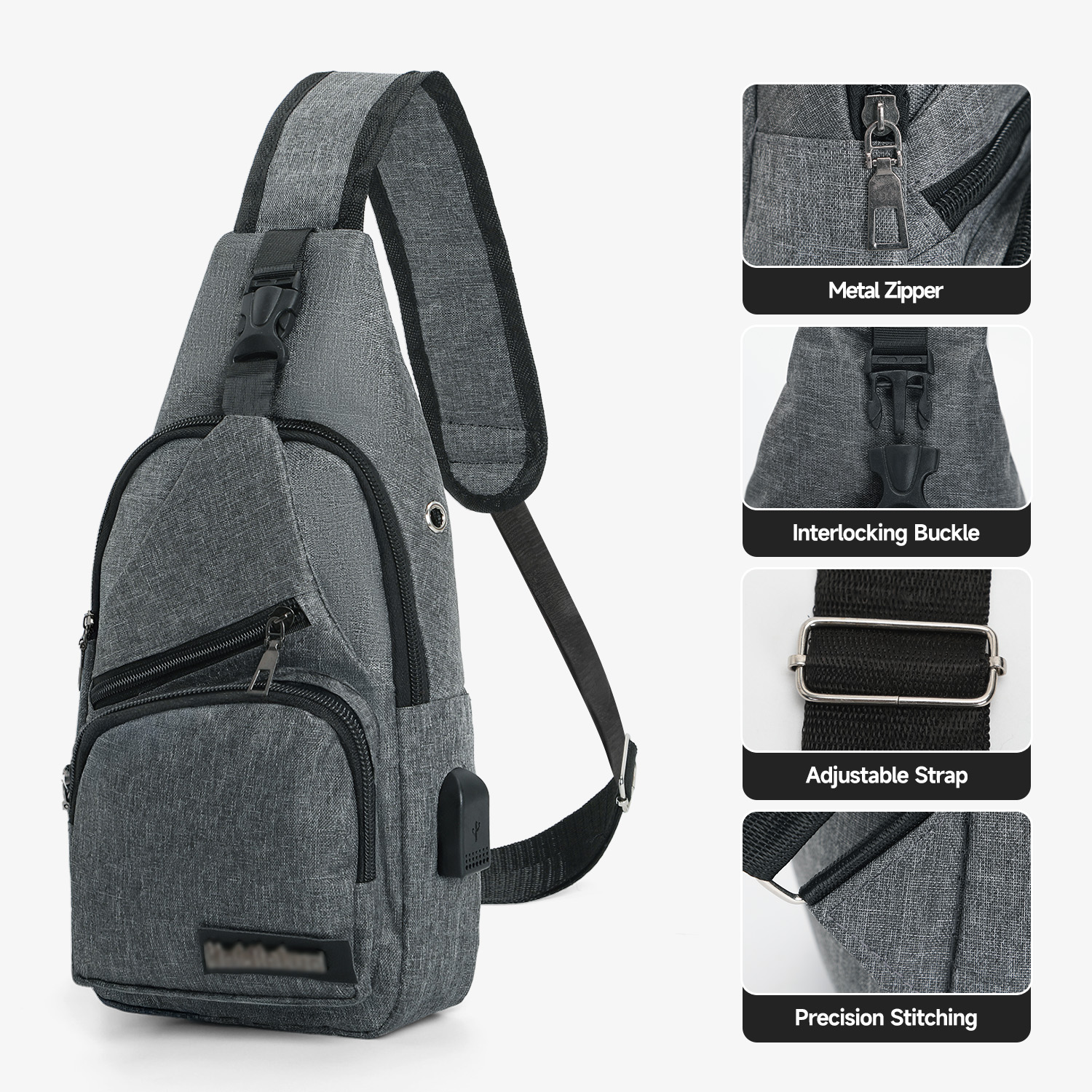 Waterproof Sling Bag Crossbody Backpack for Men Women Sling Backpack Hiking Daypack Multipurpose Cross Body Chest Bag