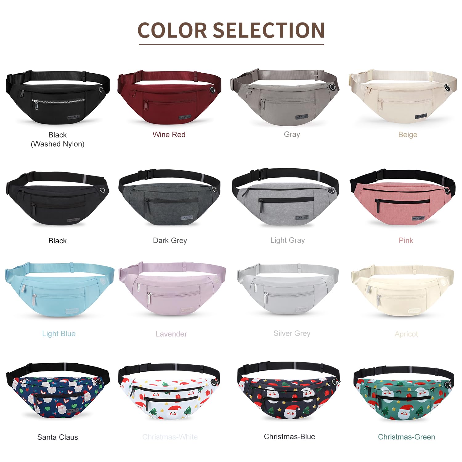 Black(4 Zipper Pockets) Large Fanny Pack(4 Zipper Pockets)-06.jpg