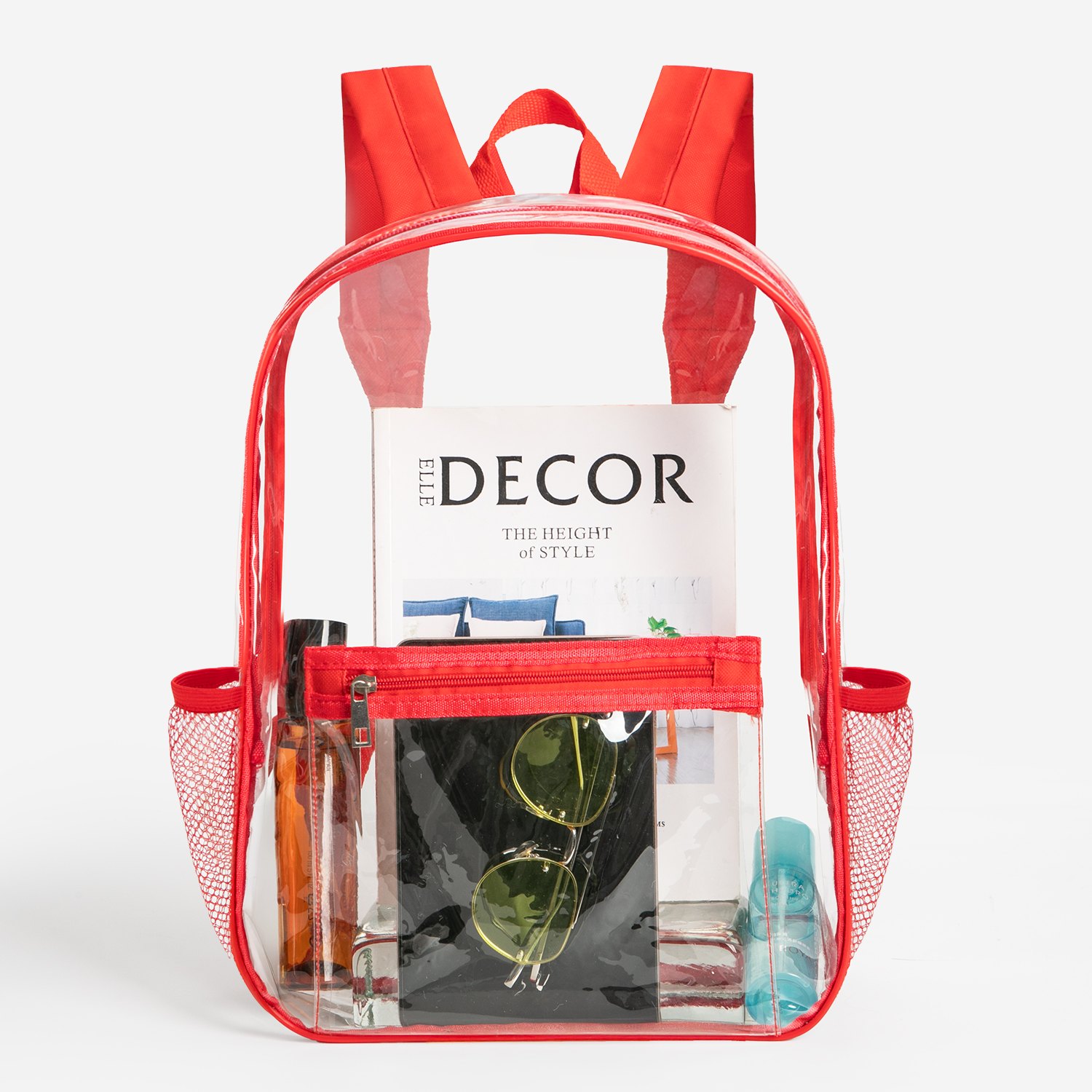 Stadium Events Heavy Duty PVC Transparent Bookbag Clear Backpack for College Workplace Security