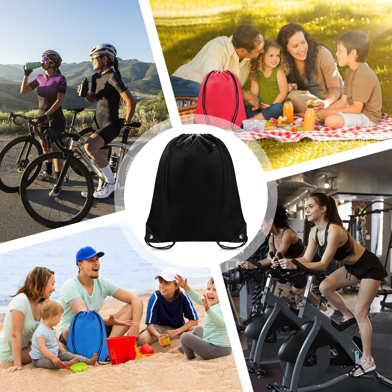 Drawstring Backpack Bulk 42 Pcs String Backpack Drawstring Bags Cinch Bag Sackpack for Men Women Gym