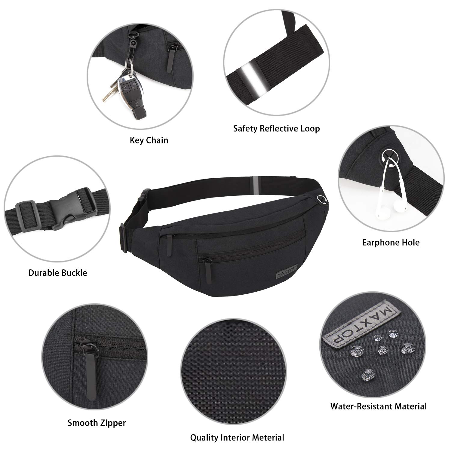 Black(4 Zipper Pockets) Large Fanny Pack(4 Zipper Pockets)-04.jpg