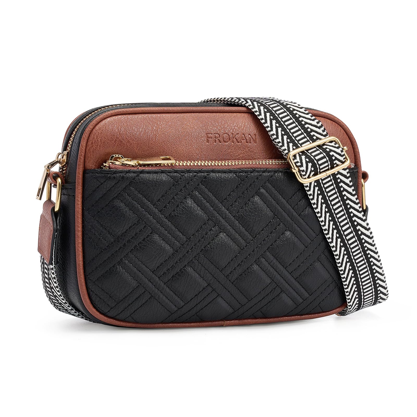 Crossbody Bags for Women Trendy Vegan Leather Purses Wallet Small Shoulder Handbags with Wide Strap