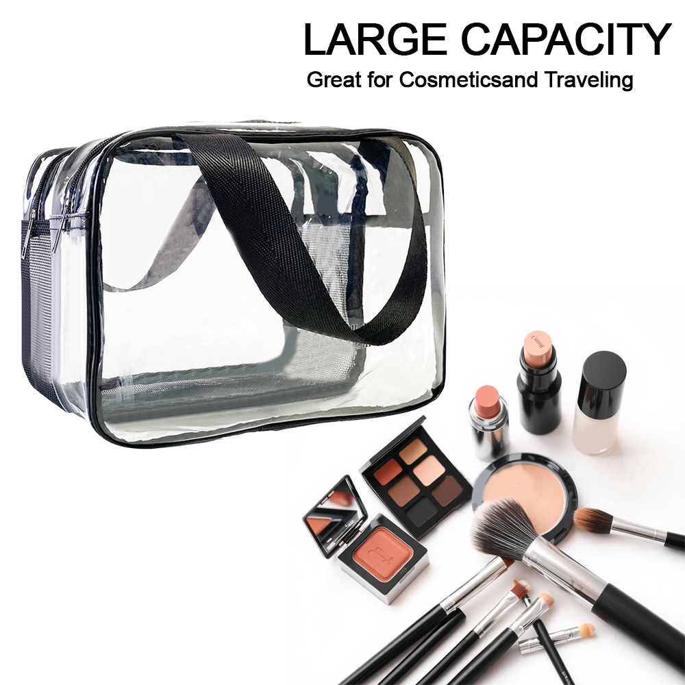 Wholesale Waterproof PVC Custom Makeup Cosmetic Bag Tool Storage Large Clear Durable Makeup Bag for Women