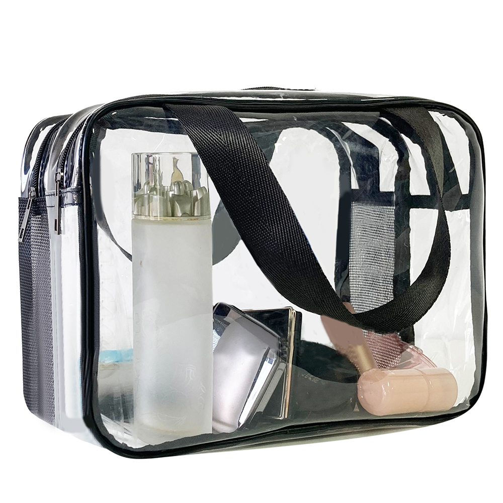 Wholesale Waterproof PVC Custom Makeup Cosmetic Bag Tool Storage Large Clear Durable Makeup Bag for Women