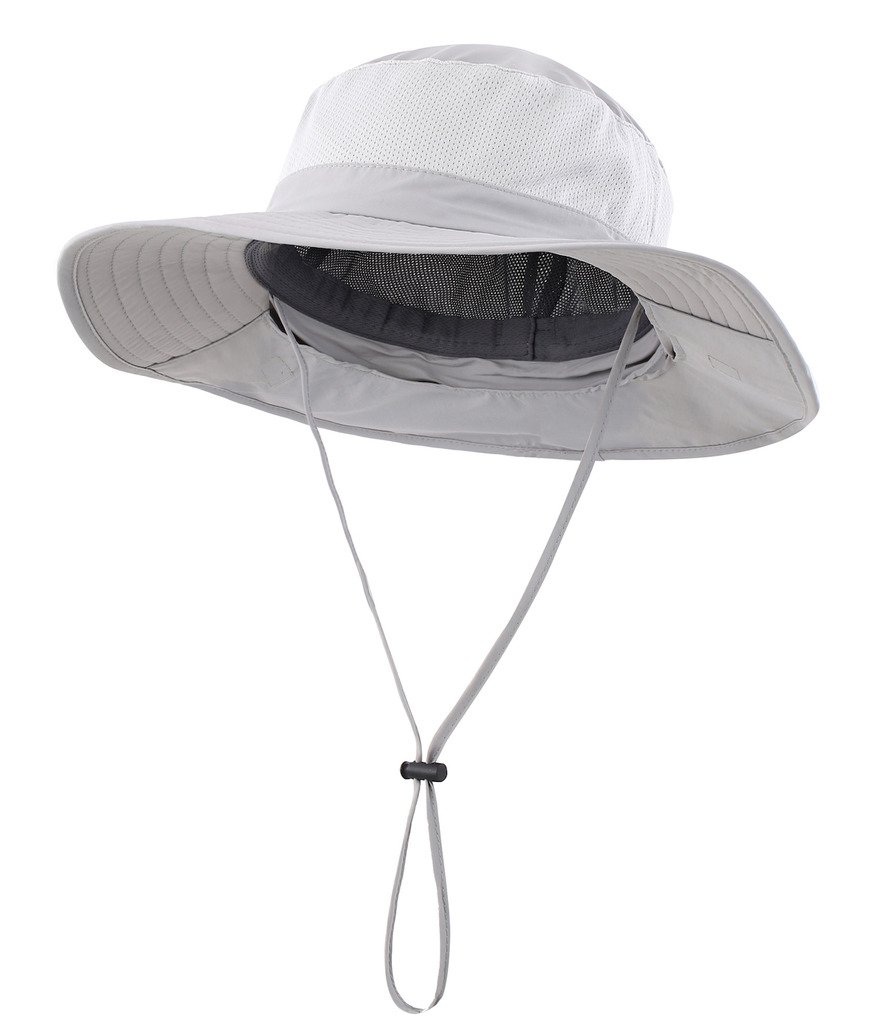 UPF50+ Mesh Sun Hat Wide Brim Fishing Hat with Neck Flap Sun Hat for Men Women