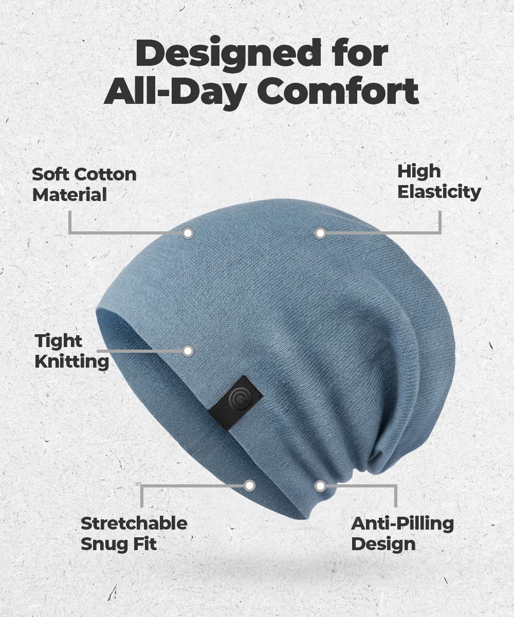 Beanie Hats for Women & Men -Ultra-Soft Cotton Knit Cuffed Skull Cap Fashion Style Hipster Lightweight Daily Hat