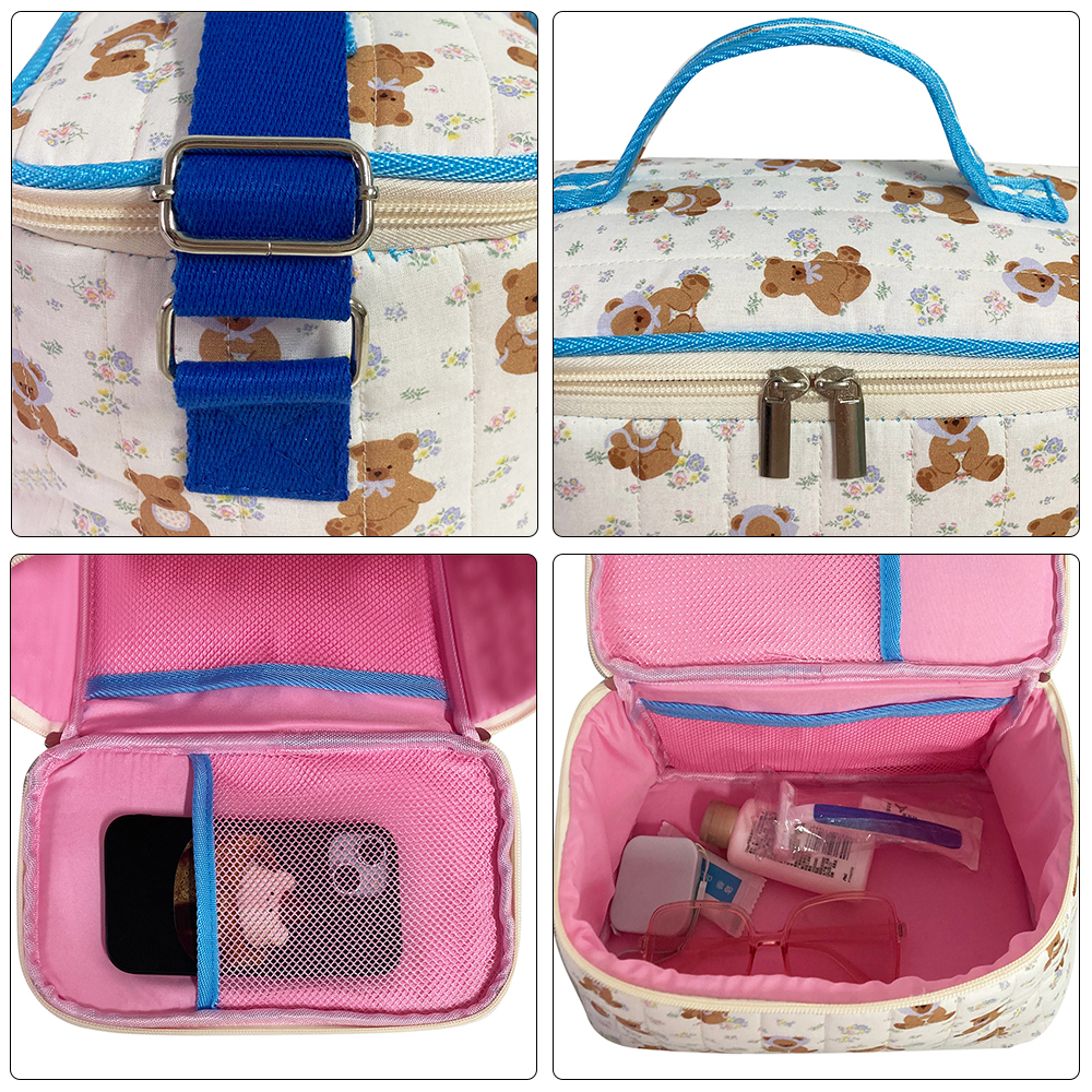 Custom Logo Portable Cute Travel Makeup Bag Women Girls Makeup Brush Organizer Travel Outdoor Daily Cosmetics Pouch Bags