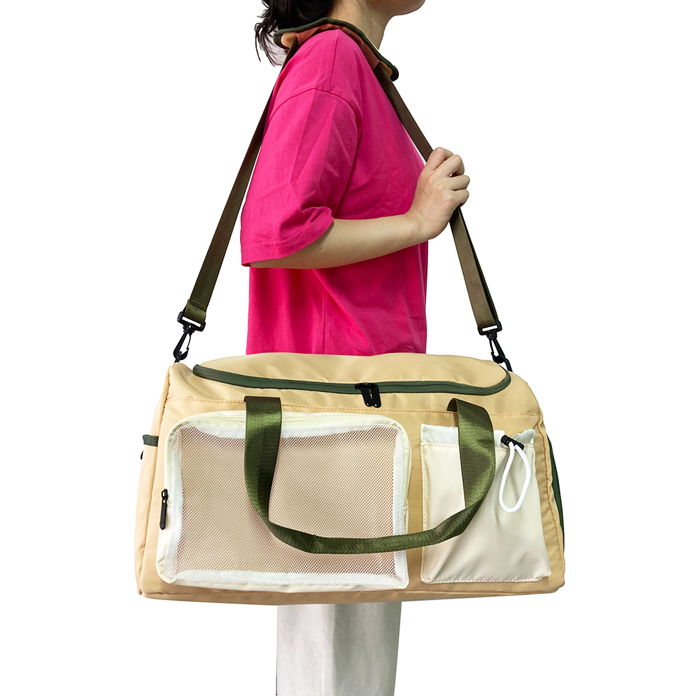 2025 New Fashion Lightweiht Multi-fuctional Travel Duffle Bag with Mesh Pockets