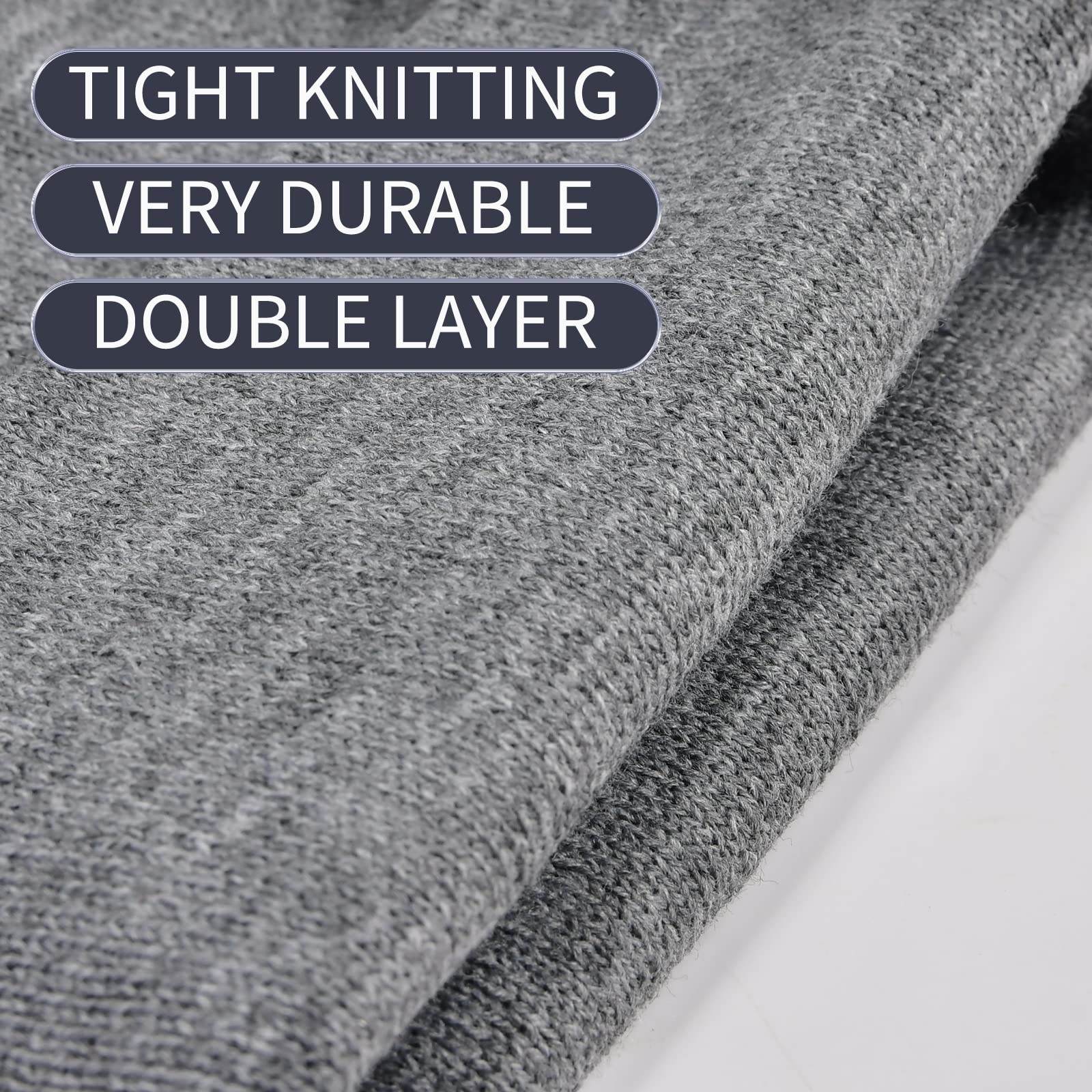 Men Women Warm Knit Cuffed Plain Beanie Hat Skull Cap.