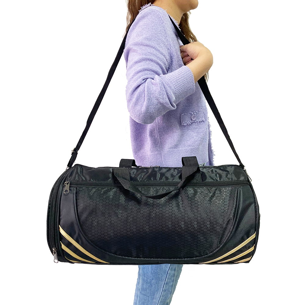 High Quality Luxury Stylish Black & Gold Gym Duffle Bag for Men and Women