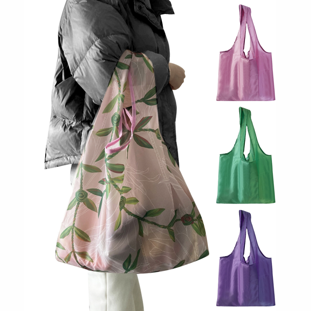 Wholesale Portable Light Weight Polyester Water Proof Women Folding Tote Bag