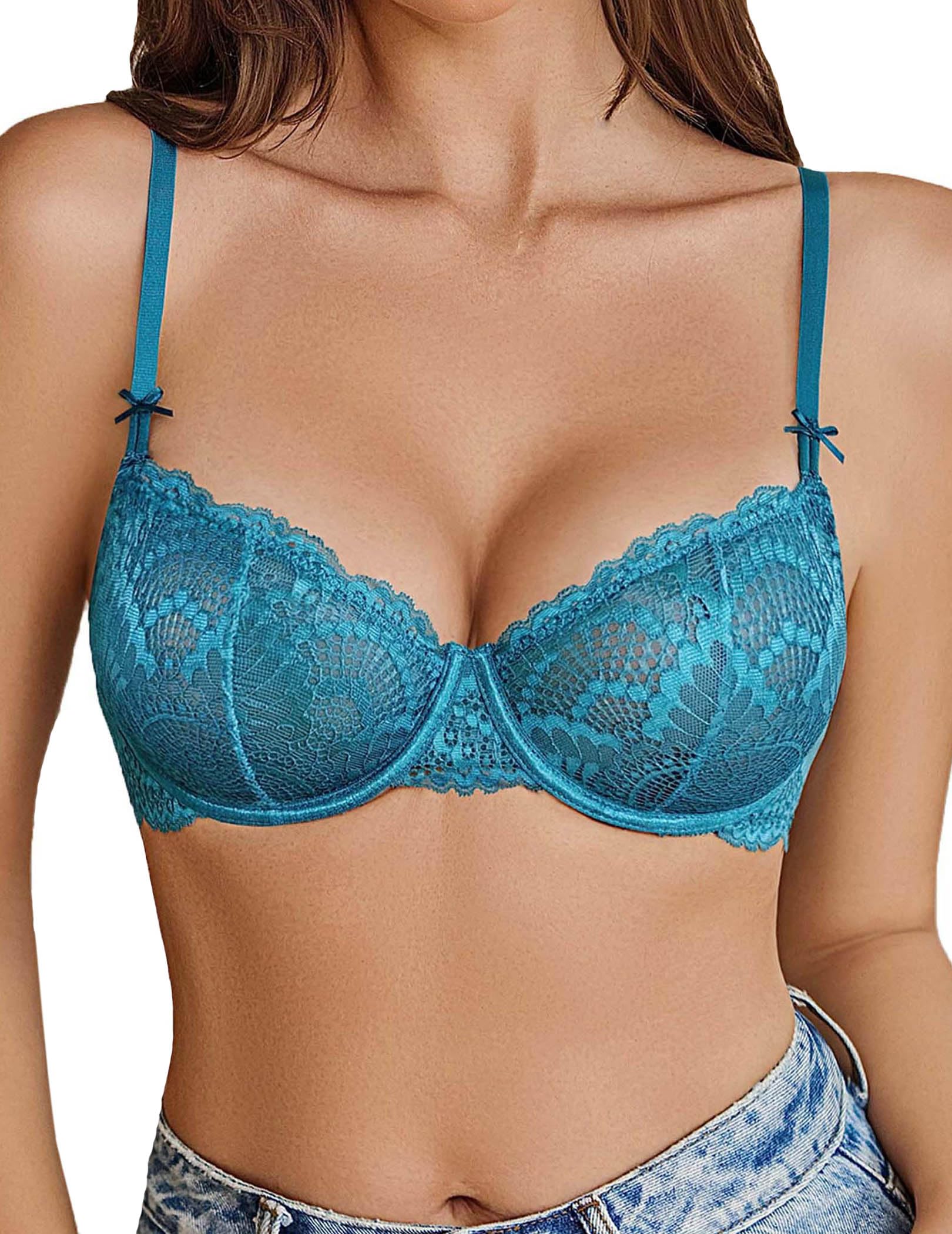 Women's sexy lace bra, transparent steel ring, unlined flat mouth, daily bra, underwear