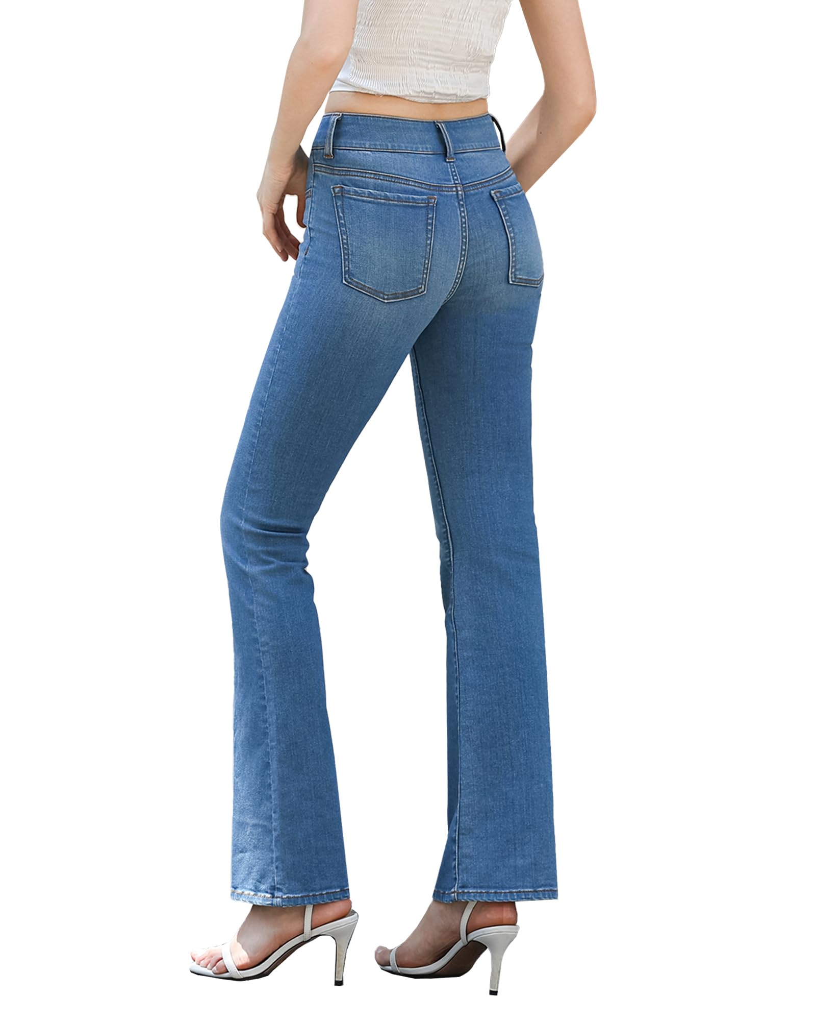 Bell Bottom Jeans for Women High Waisted Stretchy Bootcut Flared Jeans Soft Slim Fit Denim Pants