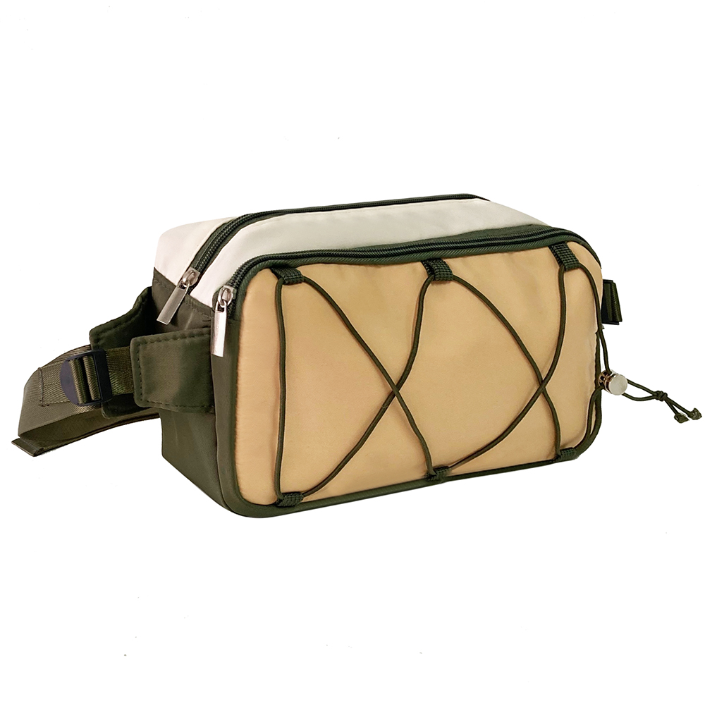 Outdoor Nylon Fanny Pack Crossbody Sling Bag with Adjustable Bungee Storage for Men & Women