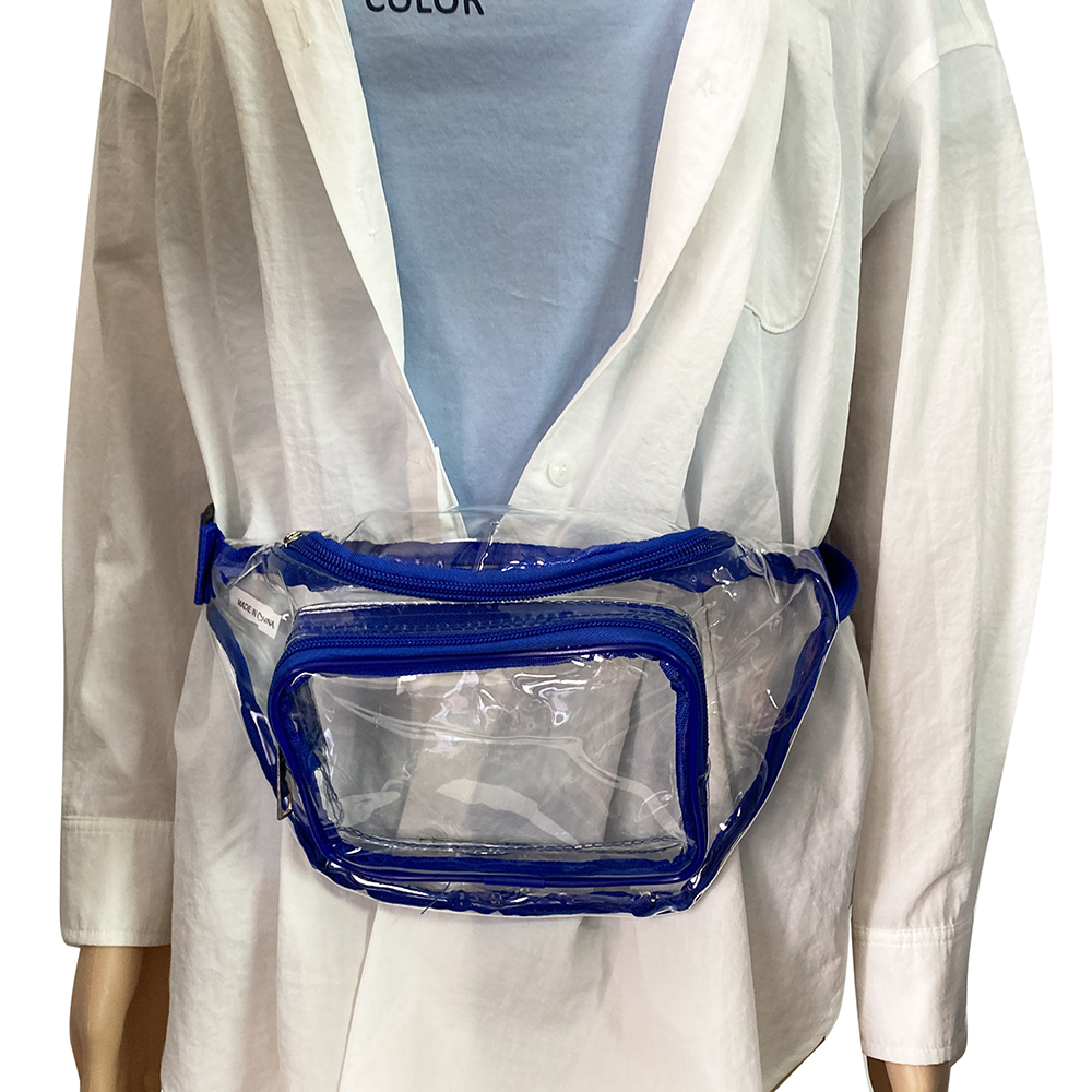 Trendy See-Through Clear PVC Transparent Security Fanny Pack for Concerts