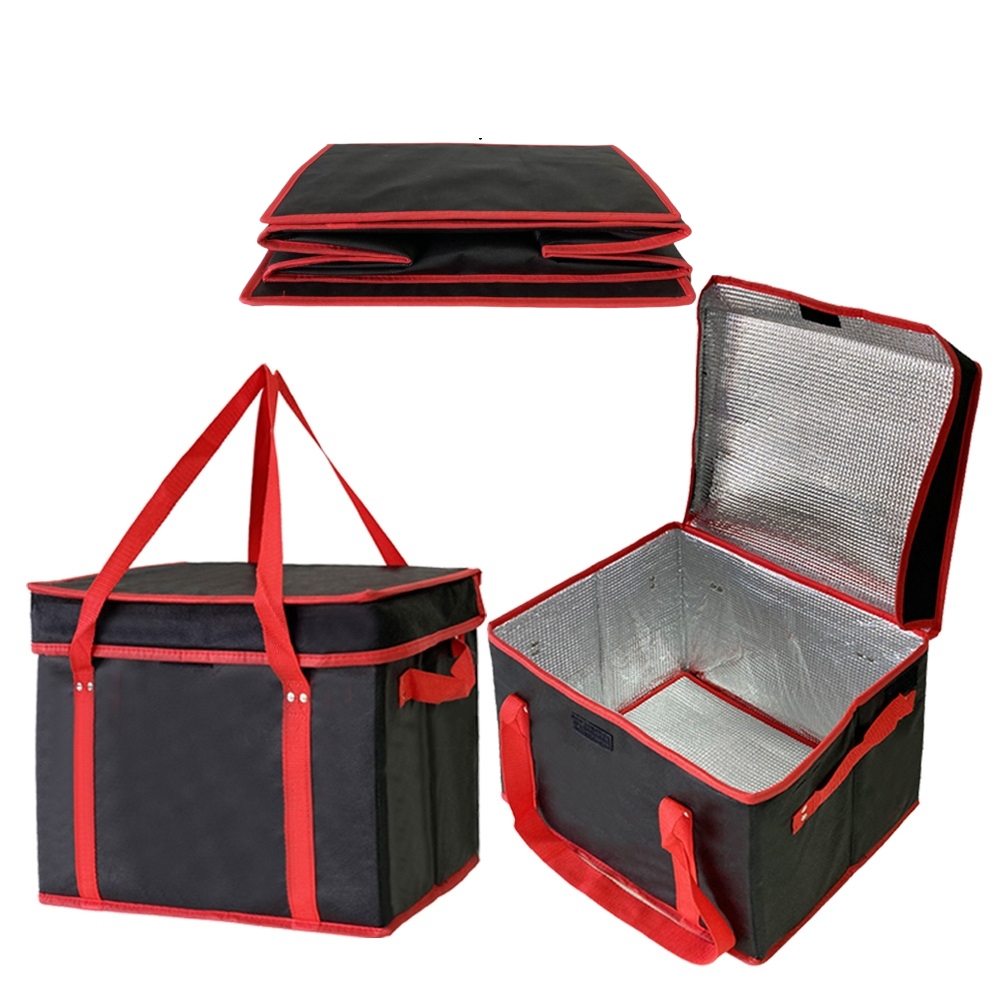 Custom Cooler Beach Bag Large Black Insulated Cooler Bag Camping Party Temperature Control Foldable Non-wowen Cooler Bags