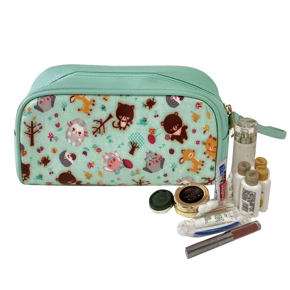 Aesthetic Makeup Bags PU Cosmetic Pouches Waterproof Plain Toiletry Bags Full Print Pouches for Women Party Gift Travel