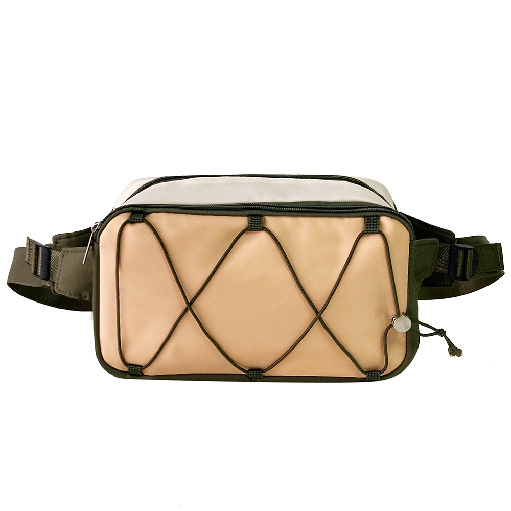 Outdoor Nylon Fanny Pack Crossbody Sling Bag with Adjustable Bungee Storage for Men & Women