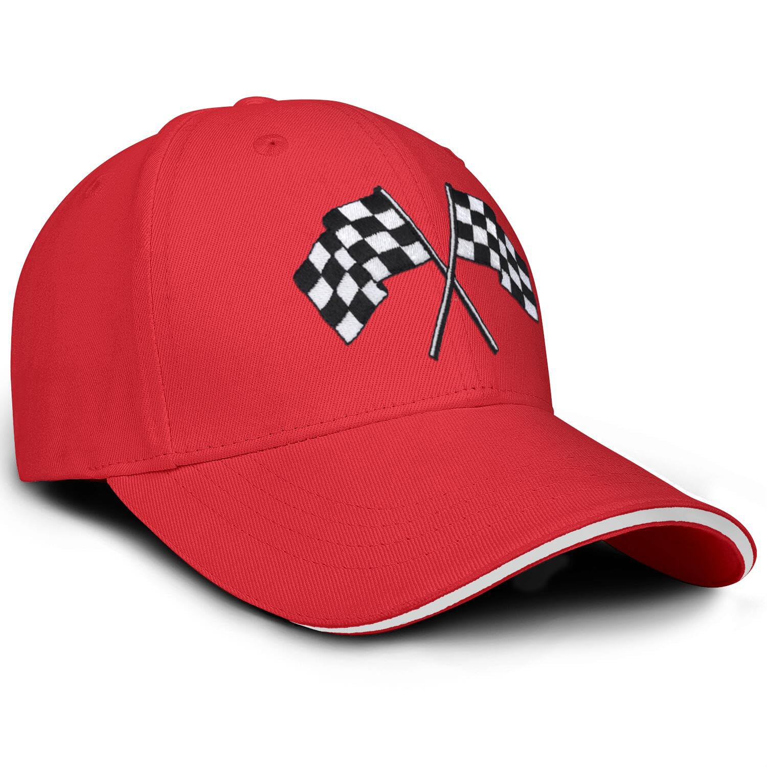 Checkered Flags Race Car Flag Pole Hat for Men Women,Adjustable Snapback Racing Baseball Cap