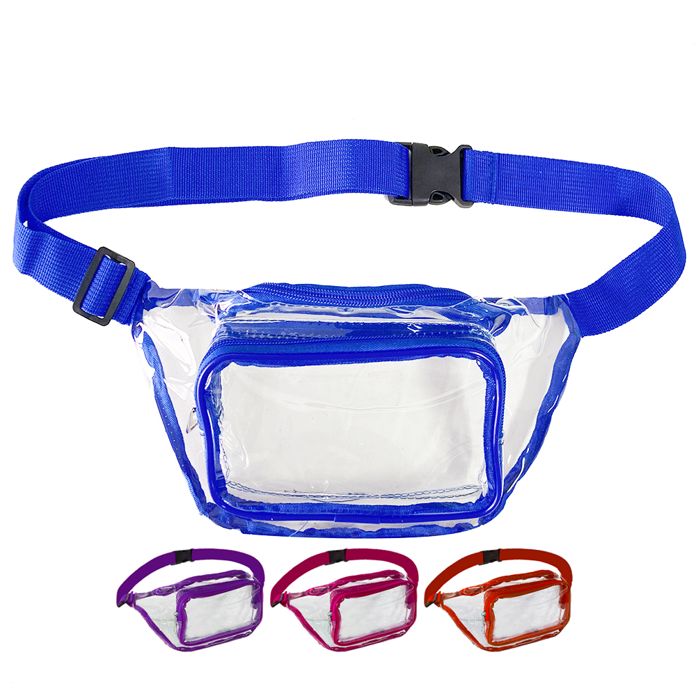Trendy See-Through Clear PVC Transparent Security Fanny Pack for Concerts