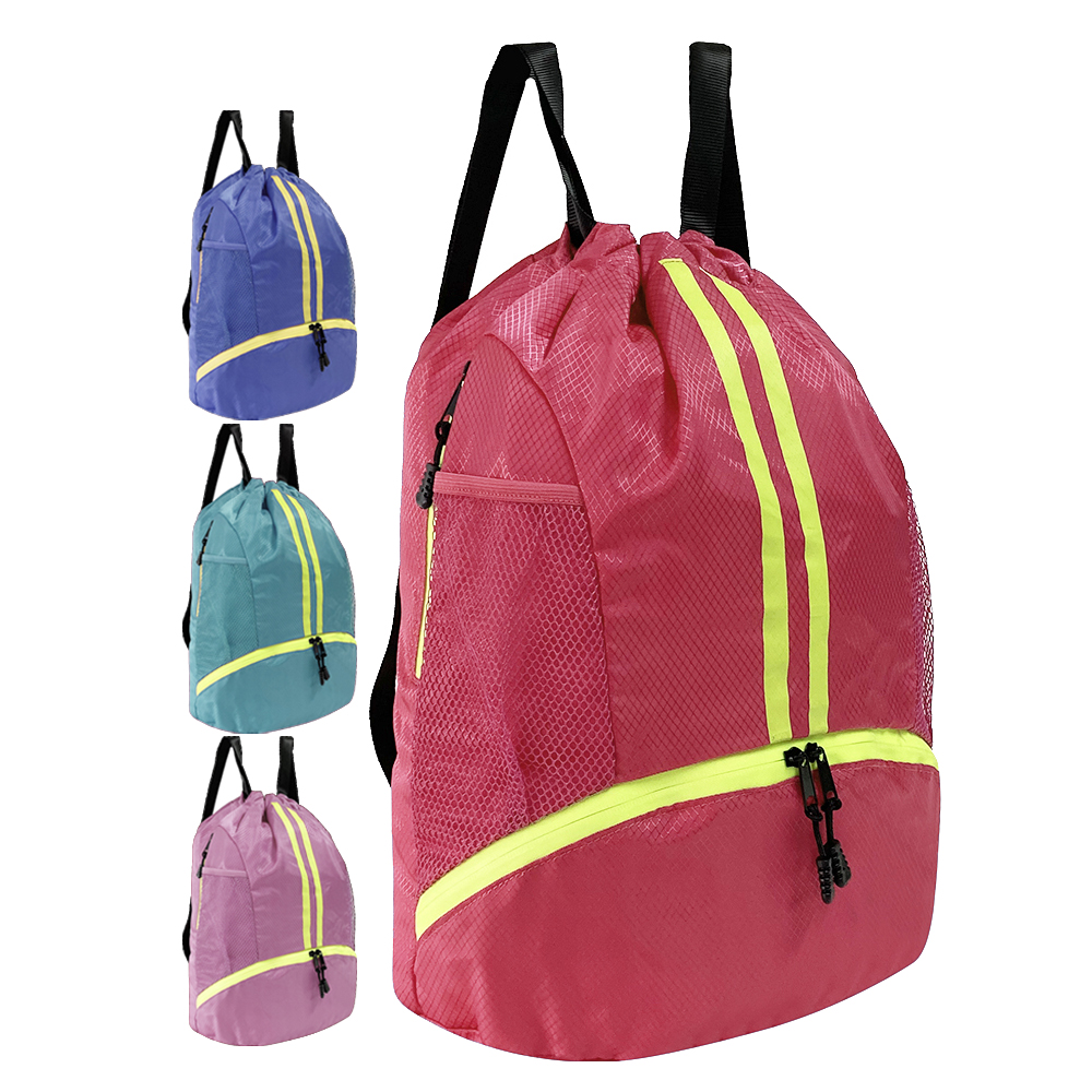 Durable Polyester Customized logo Medium Packsack Cotton Printing Promotional Adversting Drawstring Bag