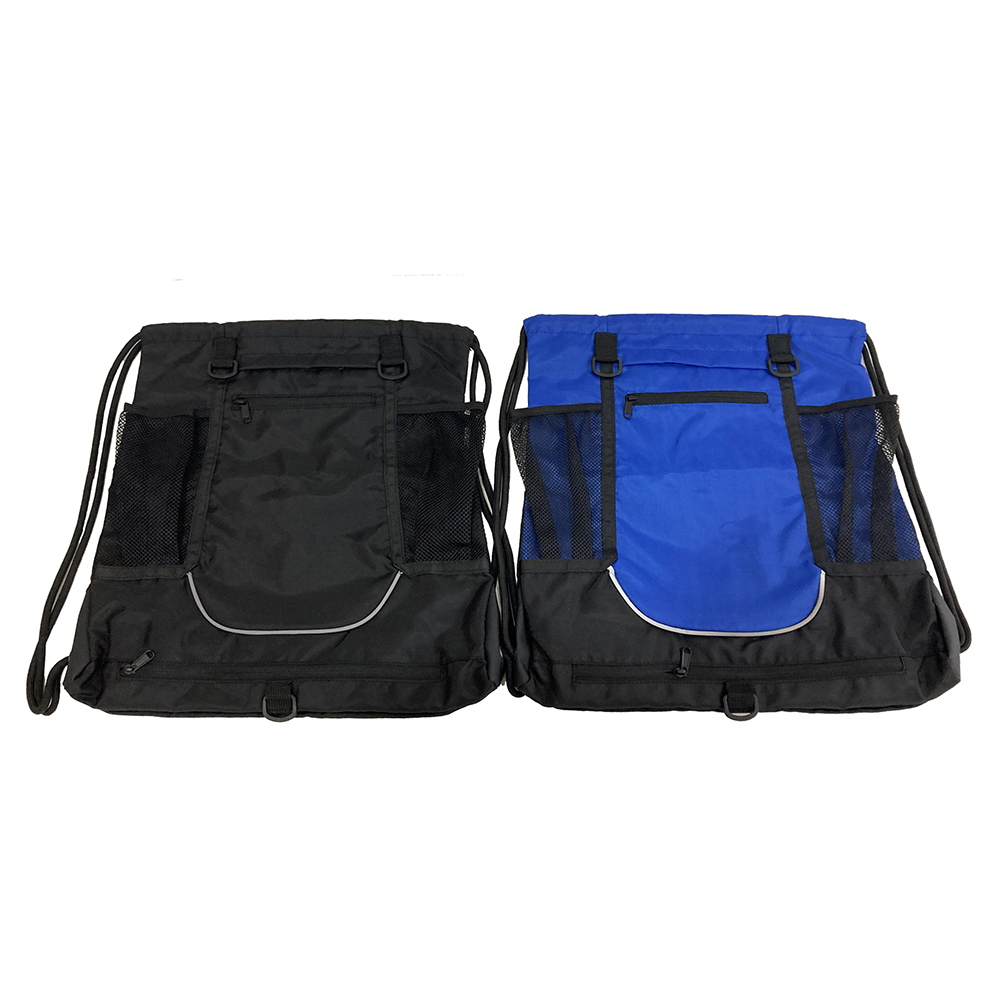 Eco-friendly Custom Logo Printed Reusable Washable Foldable Sports Storage Polyester Drawstring Backpack Bags for Daily