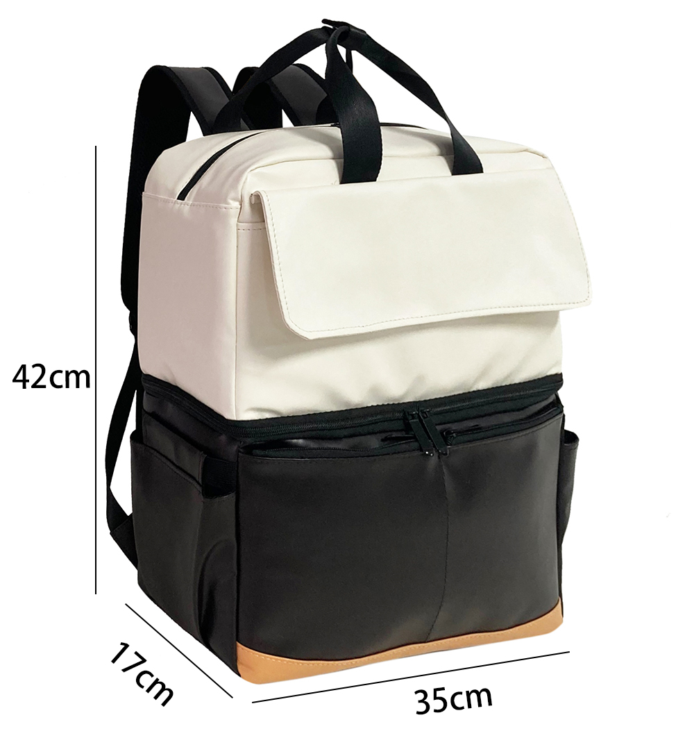 Custom Logo Waterproof PU Picnic Lunch Bags Double Layer Leakproof Soft Picnic Insulated Cooler Backpack for Luggage