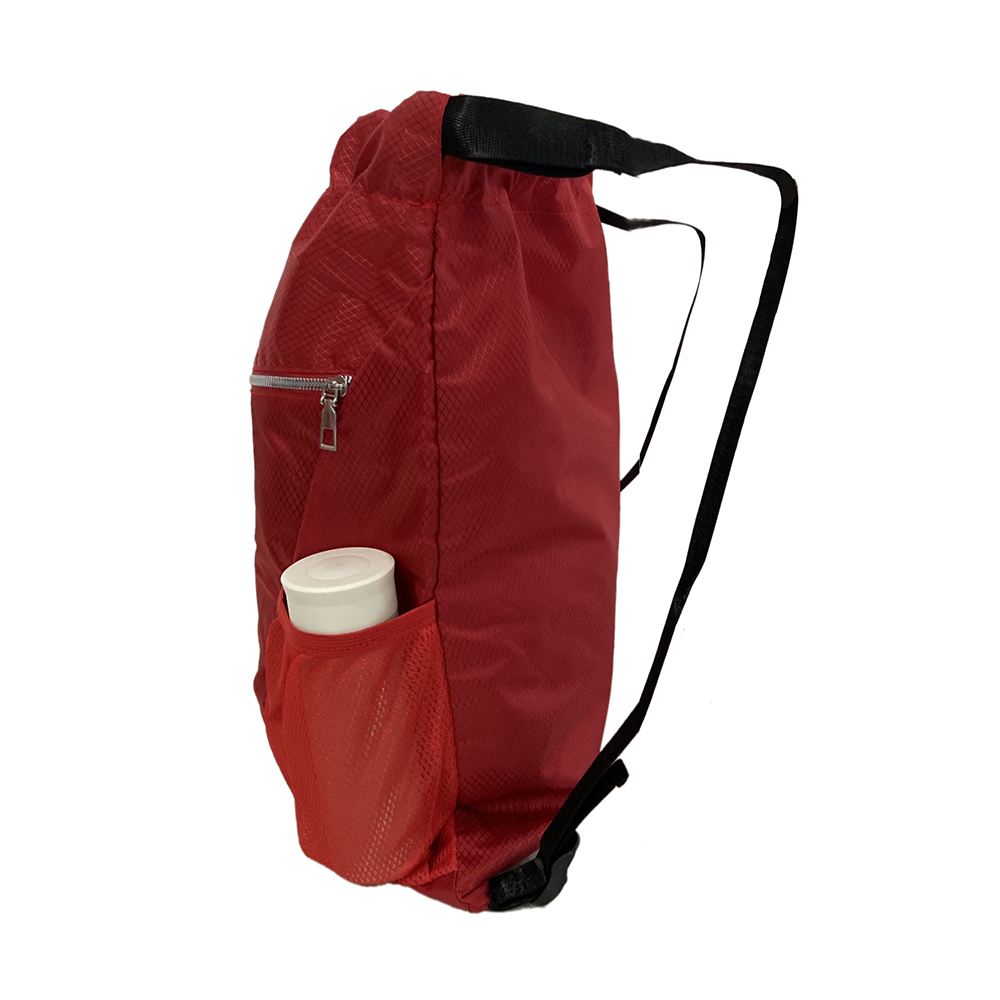 Custom Polyester Women Mesh Polyester Gym Drawstring Backpack Wet Pocket Net Mesh Leisure Bag with logo Swimming Mesh Bag