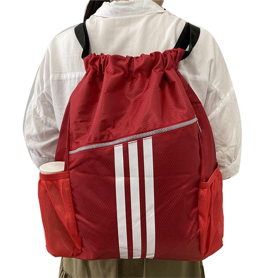 Custom Polyester Women Mesh Polyester Gym Drawstring Backpack Wet Pocket Net Mesh Leisure Bag with logo Swimming Mesh Bag