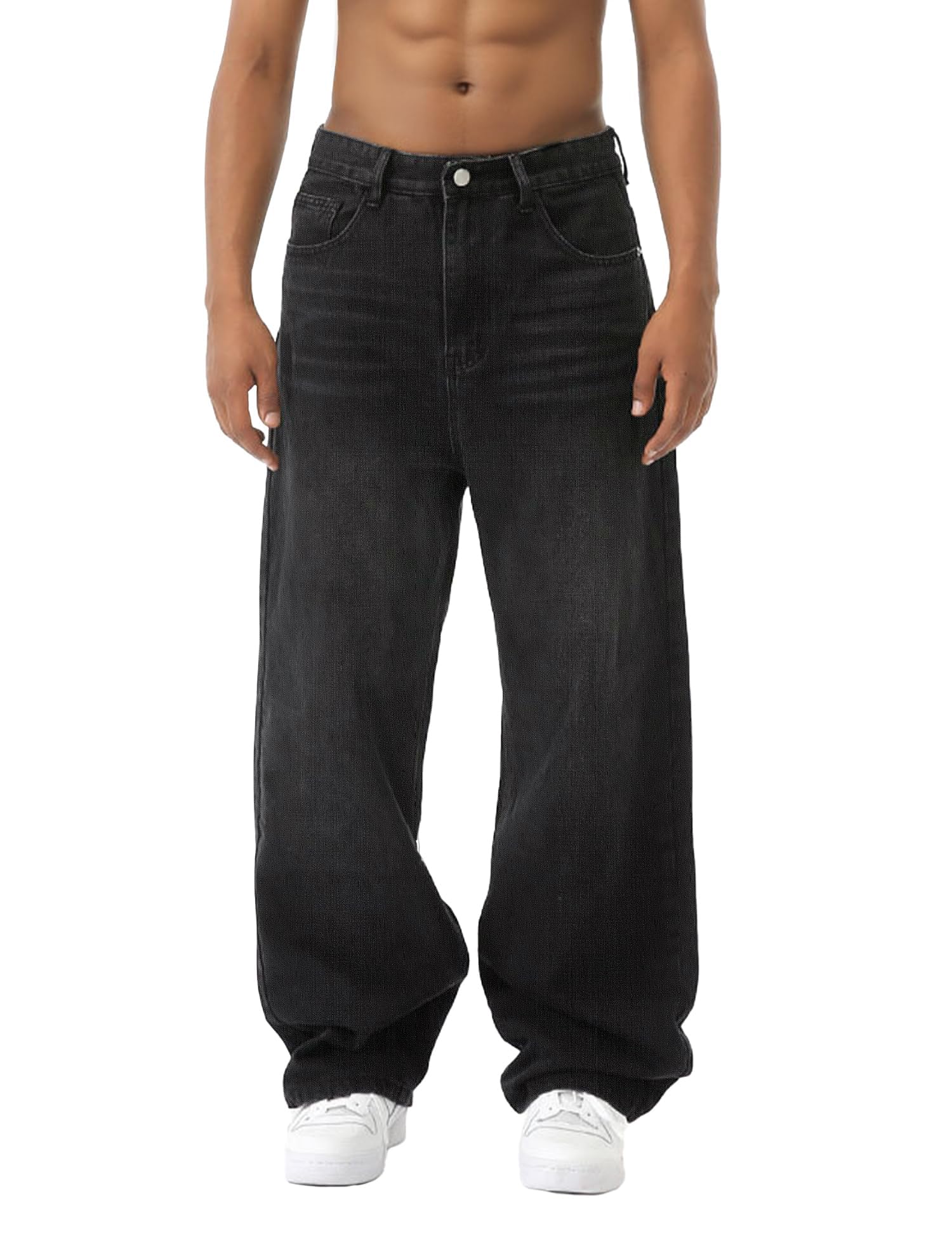 Baggy Jeans Men Wide Leg Hip Hop Skater Denim Cargo Pants Vintage Loose Fit,Relaxed Long