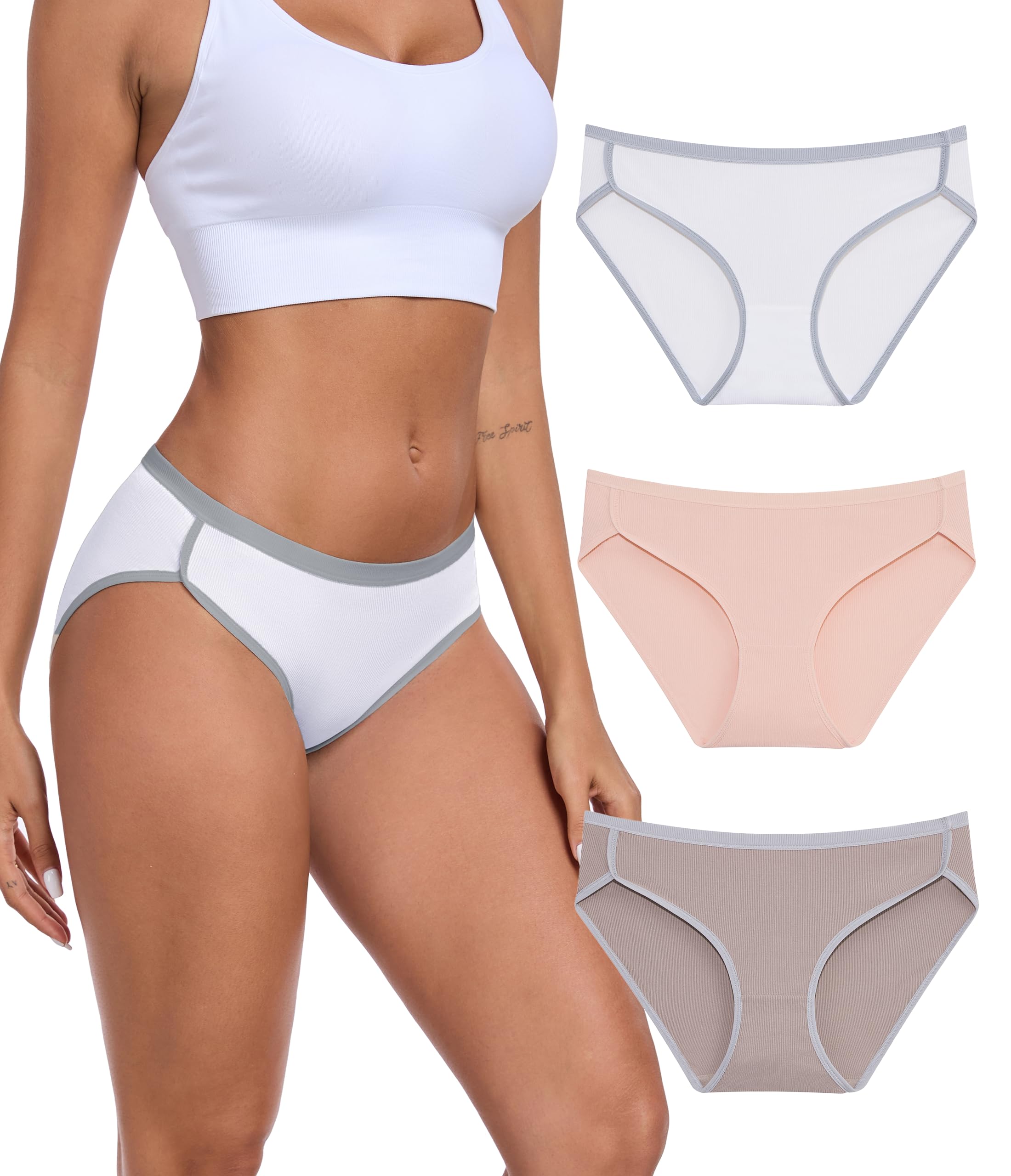 Women's Modal Underwear Soft Bikini Panties for Women Pack Moisture Wicking Underwear Comfy Hipster Briefs