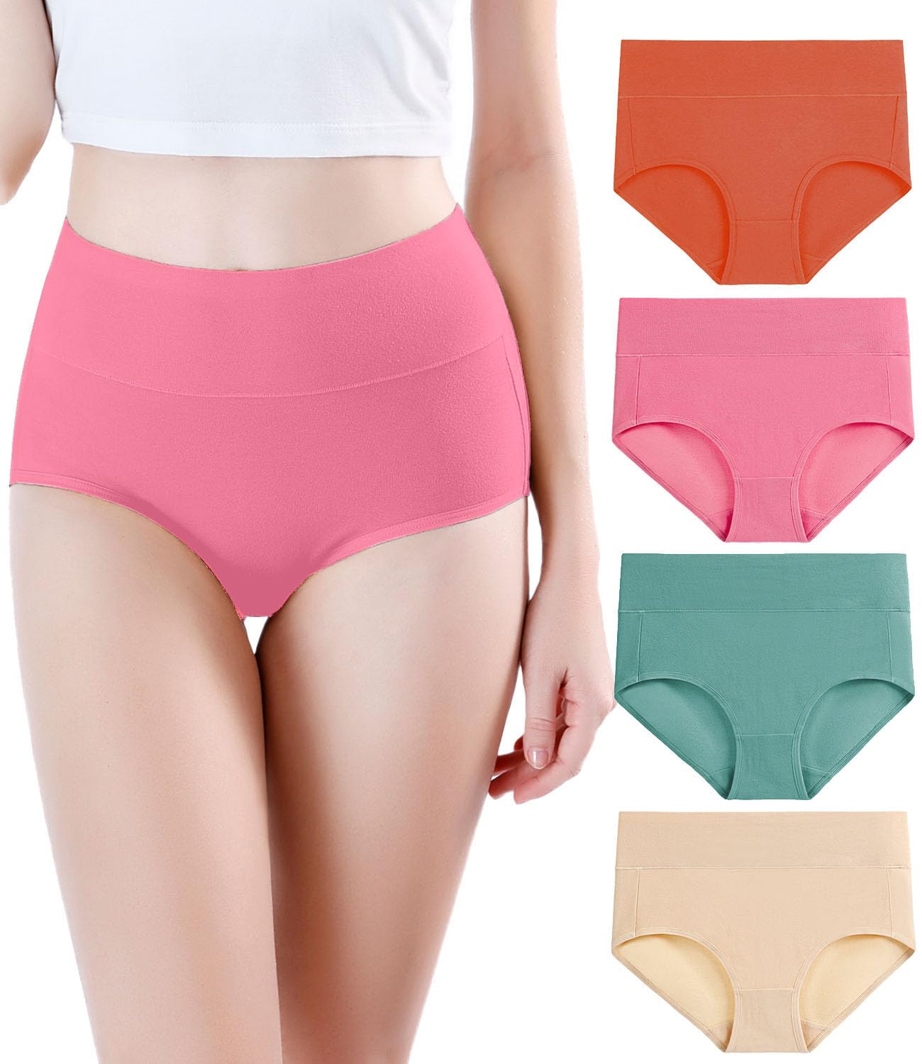 Women's Modal Underwear Soft High Waist Briefs Ladies Panties