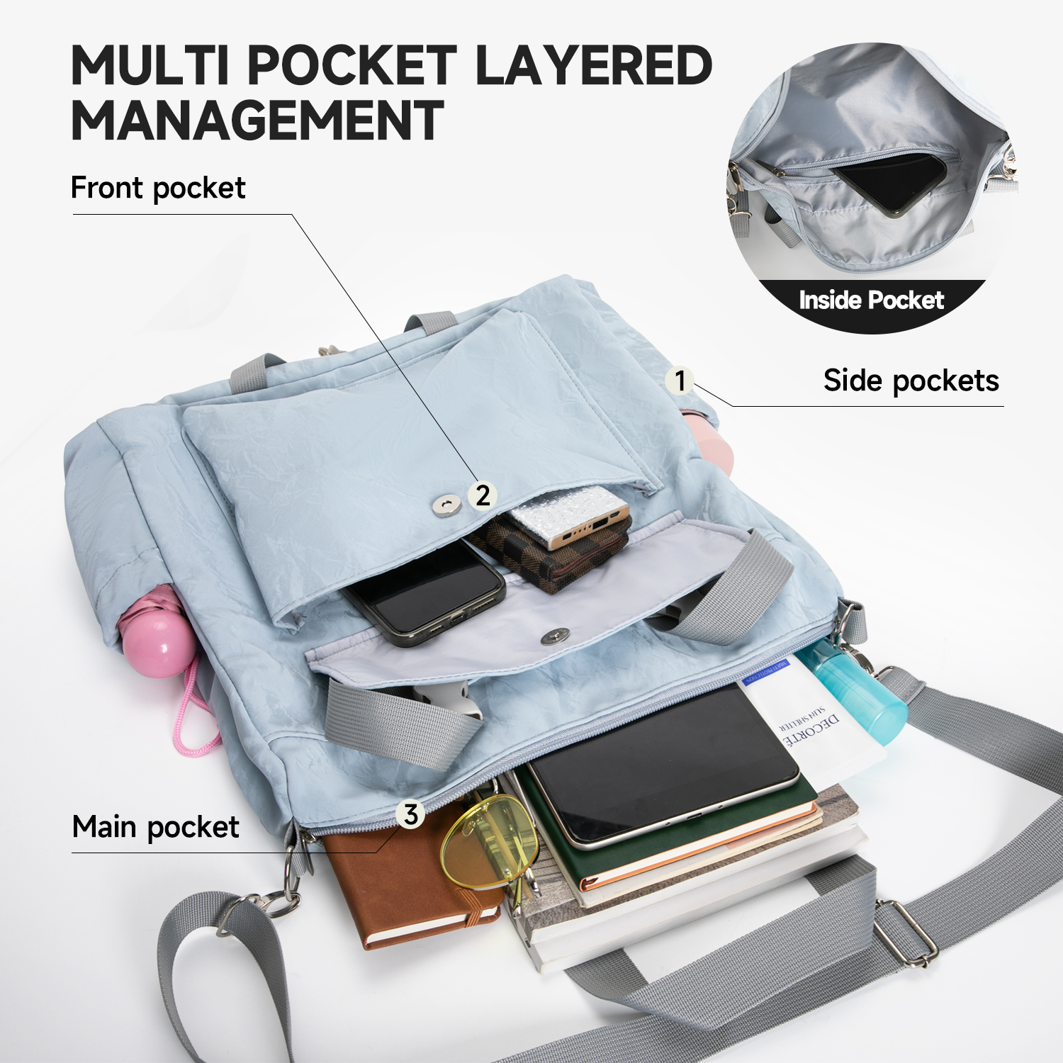 Top Fashion Colorful Crossbody Shoulder Bag Fashion Removable Strap Soft Handle Daily Women's Shoulder Tote Bag for Shopping