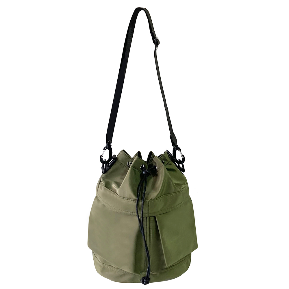 Large Capacity Detachable Diagonal Korean Crossbody Shoulder Bag Lightweight Fabric Hand Tote Bag Drawstring Design Custom Daily