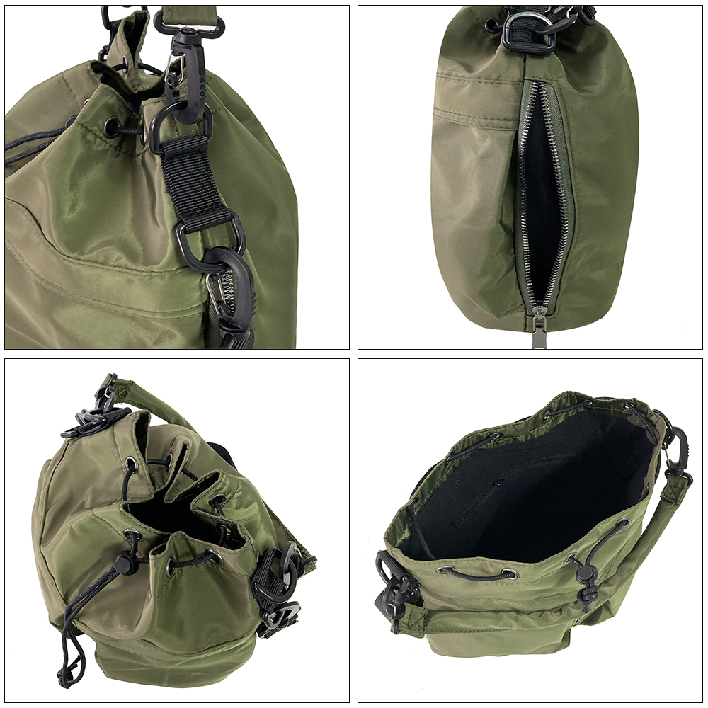 Large Capacity Detachable Diagonal Korean Crossbody Shoulder Bag Lightweight Fabric Hand Tote Bag Drawstring Design Custom Daily