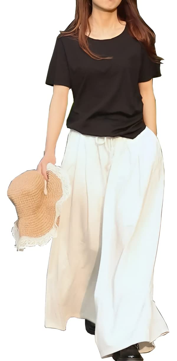 Extra Wide Leg Denim Pants for Women Long Jeans Elastic Waist with Pockets Plus Size Loose Casual