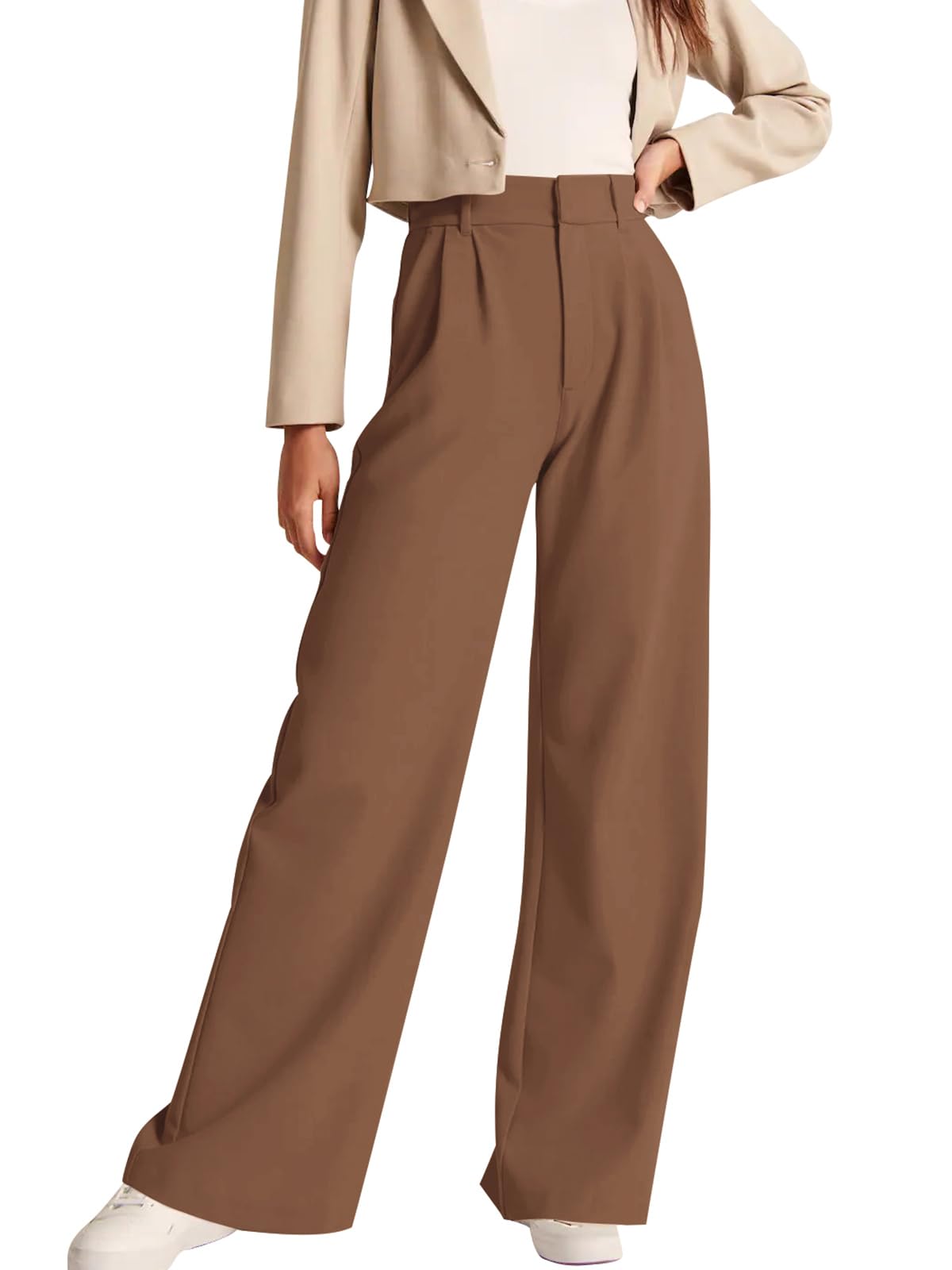 High Waisted Work Pants for Women Business Casual Outfits Office Dress Pants Trousers with Pockets
