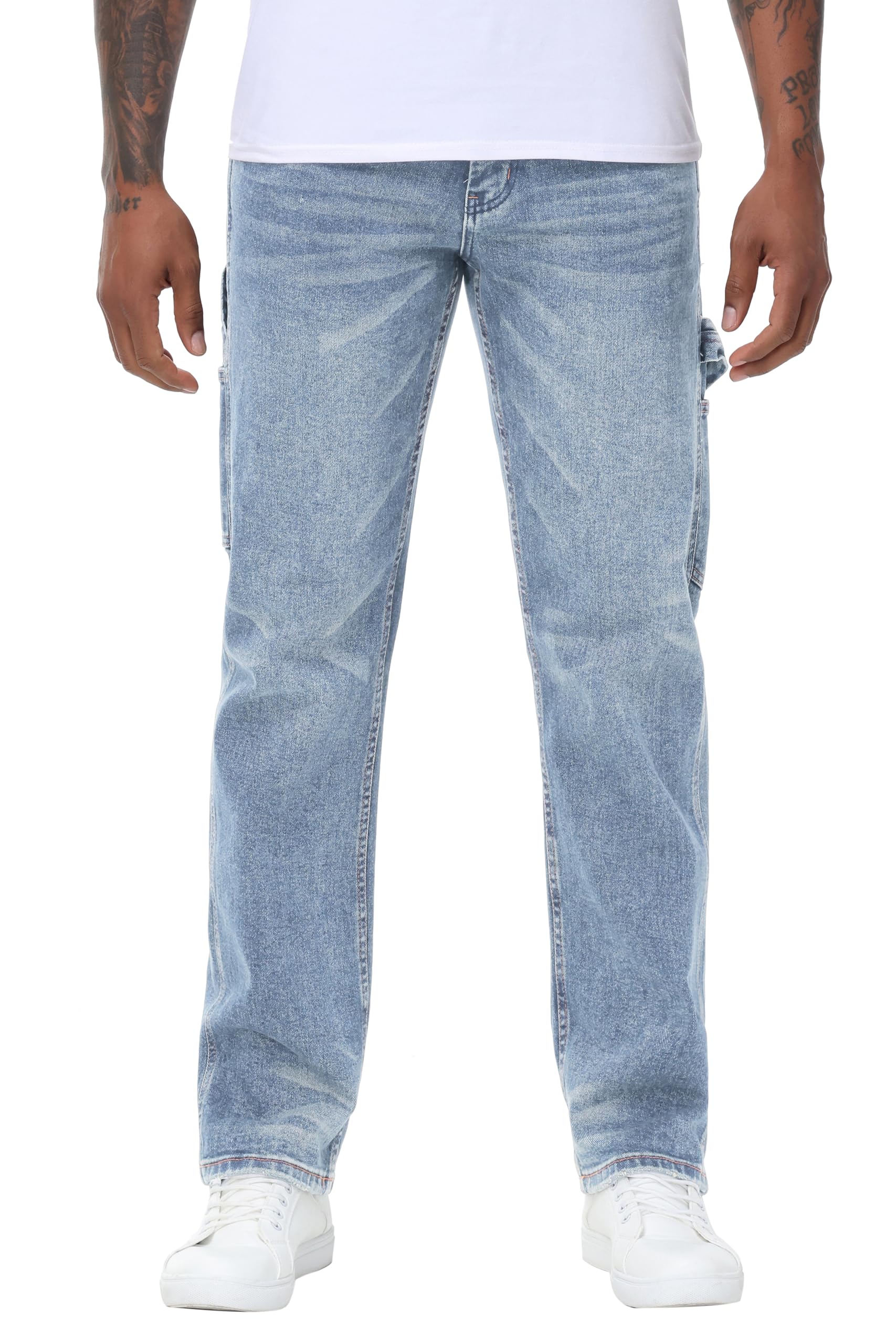 Men's Stretch Regular Fit Straight-Leg Cotton Fashion Comfort Flex Waist Denim Pants Jeans