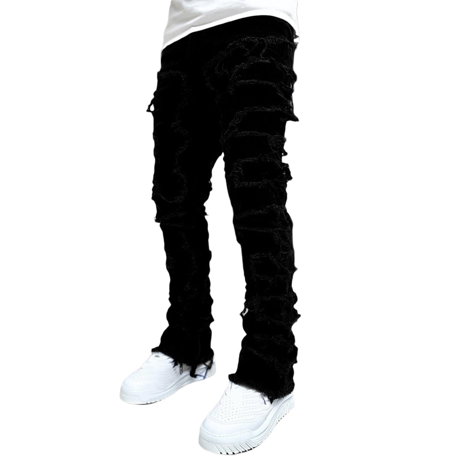 Jeans Men Skinny Ripped Jeans Slim Fit Denim Pants Y2K Goth Harajuku Emo Jeans Trouser