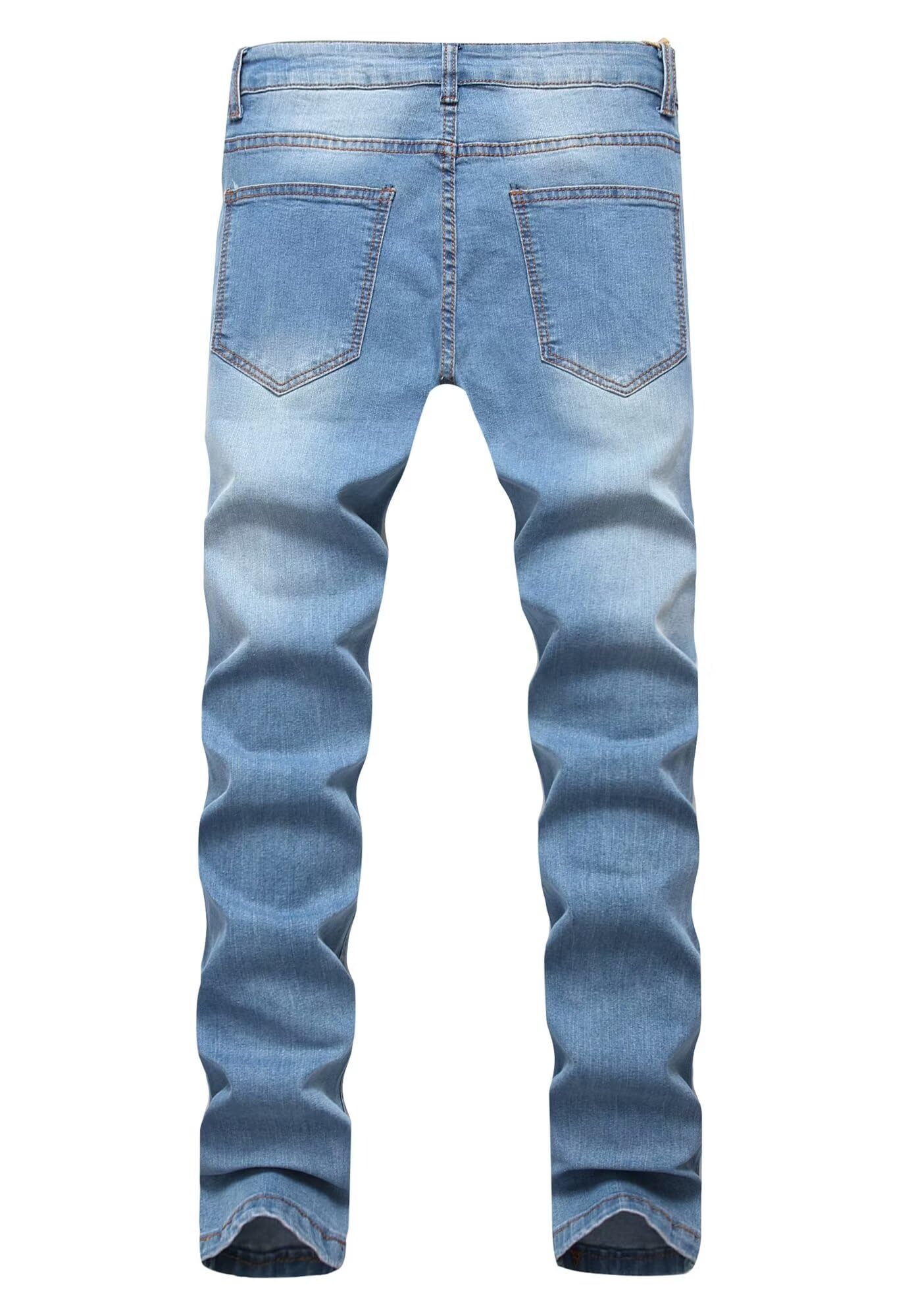 Men's Ripped Skinny Slim Fit Stretch Distressed Destroyed Jeans Denim Pants