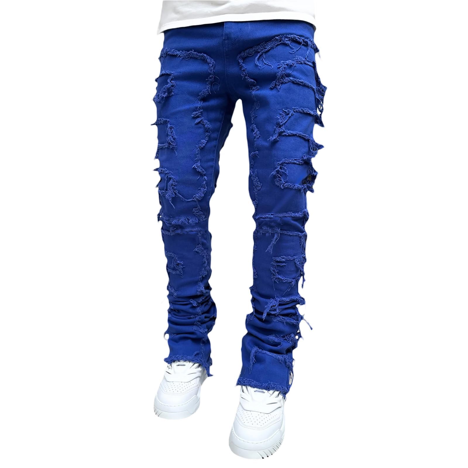 Jeans Men Skinny Ripped Jeans Slim Fit Denim Pants Y2K Goth Harajuku Emo Jeans Trouser