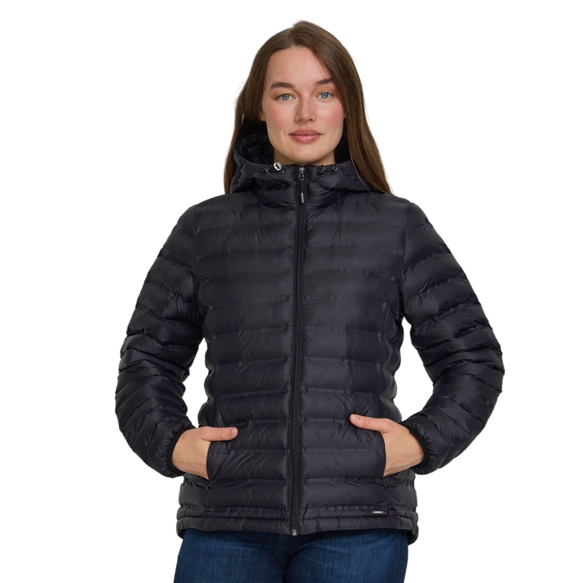 Packable Puffer Jacket Womens with Hood - Warm Lightweight Travel Full Zip Quilted Womens Puffy Coat for Winter