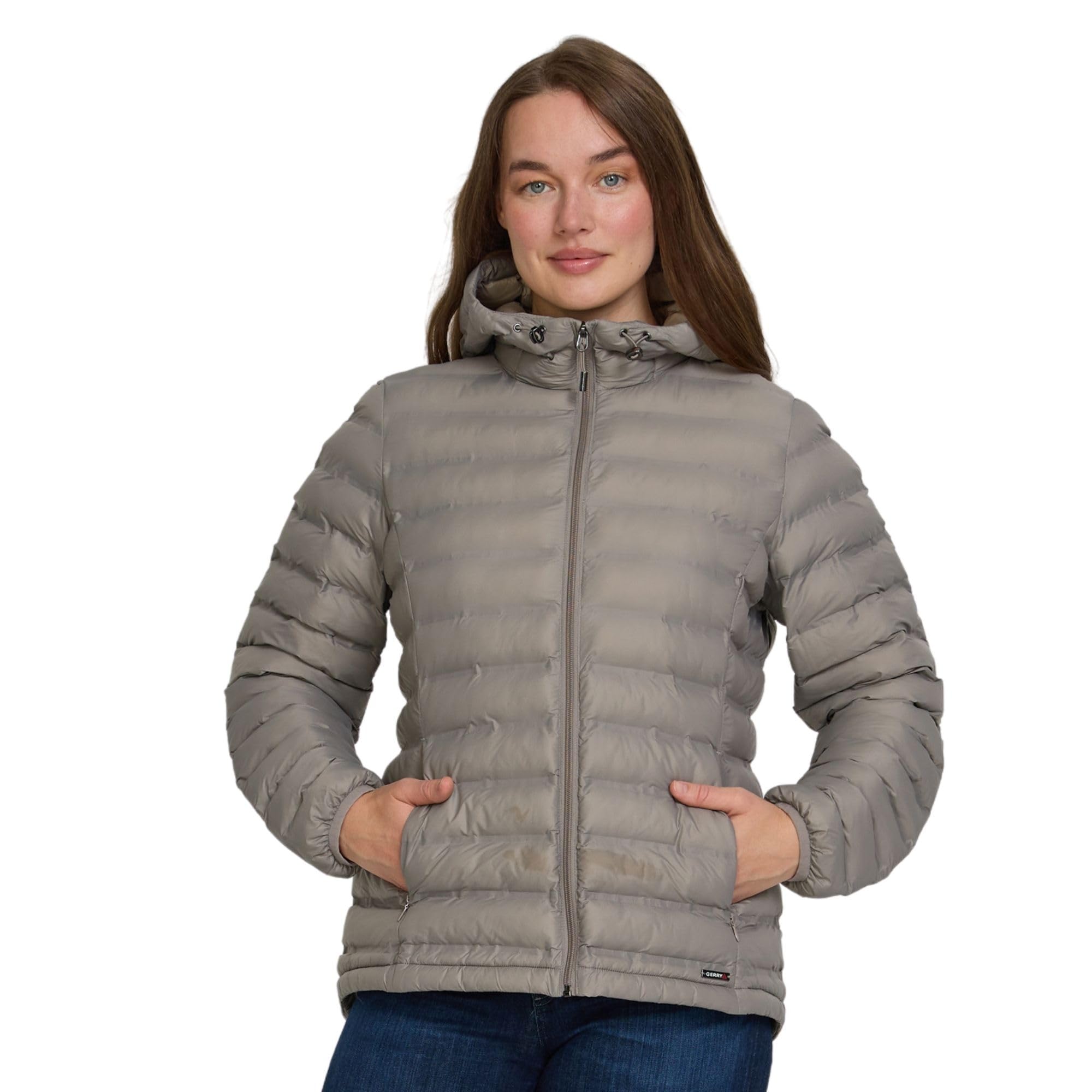 Packable Puffer Jacket Womens with Hood - Warm Lightweight Travel Full Zip Quilted Womens Puffy Coat for Winter