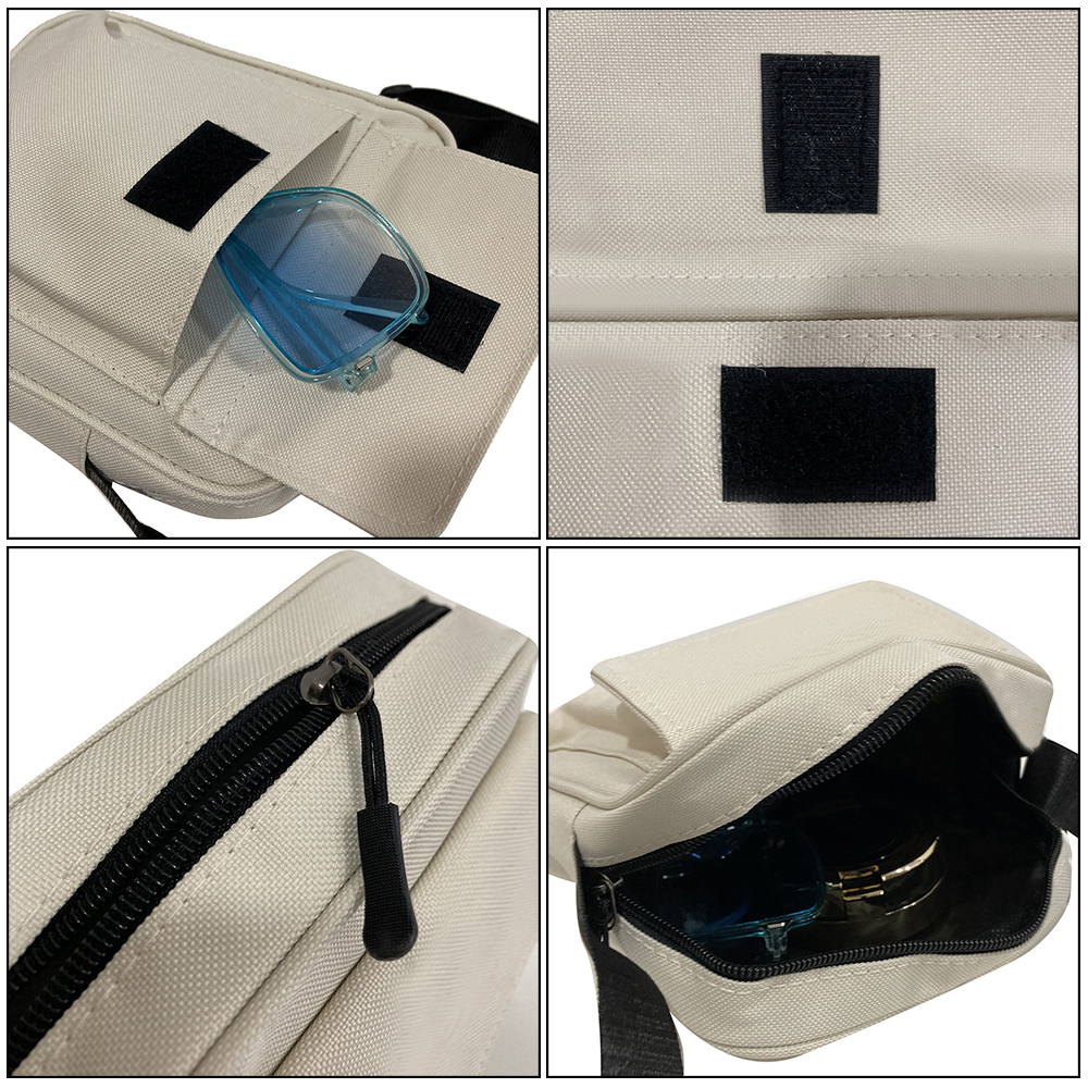 Lightweight Men Women Adjustable Crossbody Shoulder Sling Bag Fashion Solid Zipper Closure with Front Pocket