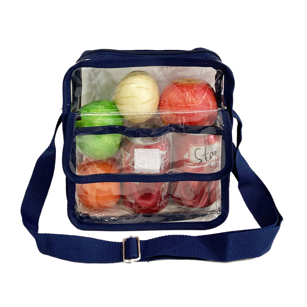 Clear PVC Cross Body Messenger Tote Bag Fashionable Flap Closure Adjustable Strap Solid Pattern Stadium Approved for Daily Use