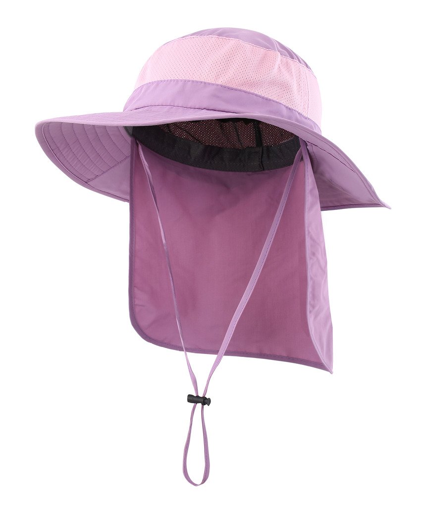 Home Preferred Outdoor UPF50+ Mesh Sun Hat with Wide Brim and Neck Flap for Fishing